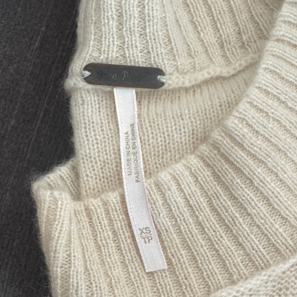 Free People Cashmere Cream Short Sleeve Knit Top - Picture 5 of 5